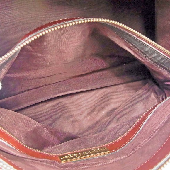 Cartier Boston Bag Mastline Bordeaux Leather Auth USED T9468 - Picture 2 of 8